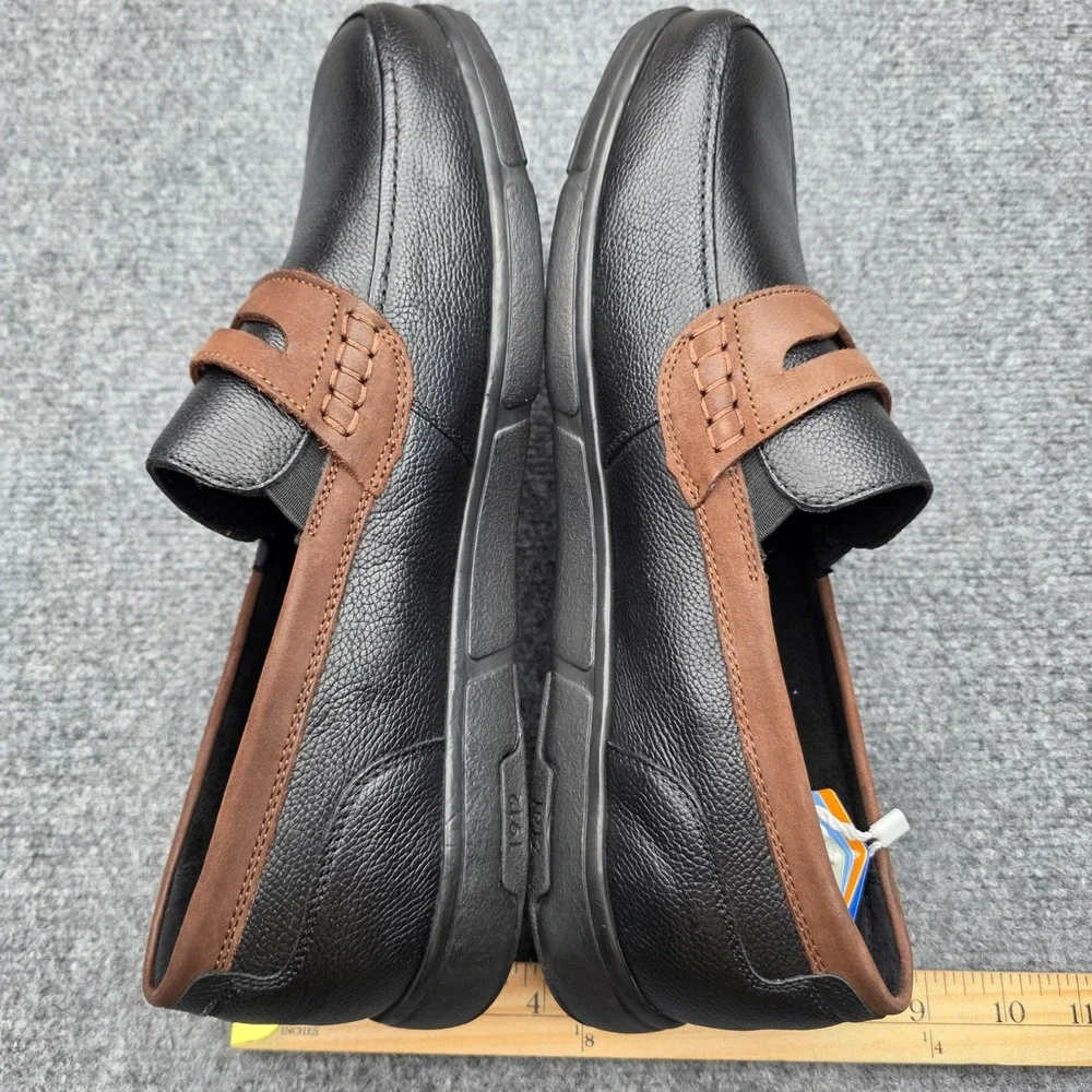 Nunn Bush Luca MT Penny Loafer Mens 13 M Black Brown Leather Slip On Shoe NIB